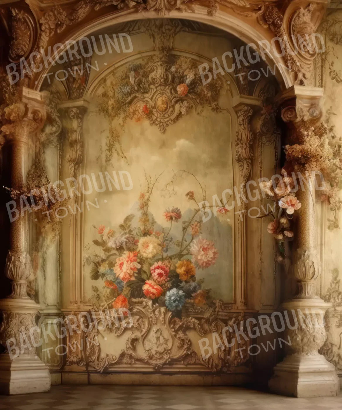 [vintage] [arch] [floral] Backdrop for Photography