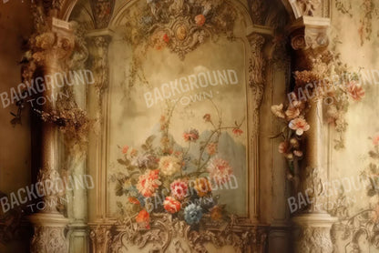 Rococo Vintage Floral Wall 8X5 Ultracloth ( 96 X 60 Inch ) Backdrop
