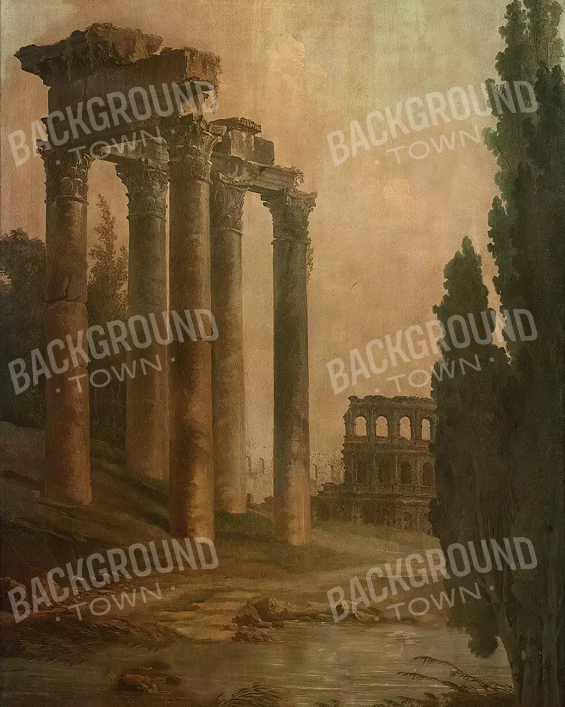 Roman Ruins 8’X10’ Fleece (96 X 120 Inch) Backdrop