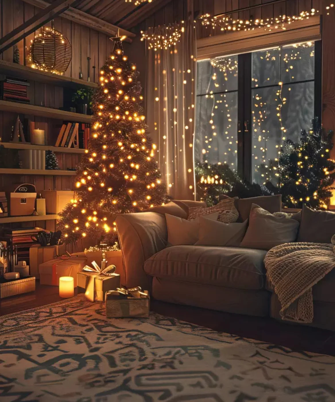 Romantic Christmas Eve 10’X12’ Ultracloth (120 X 144 Inch) Backdrop