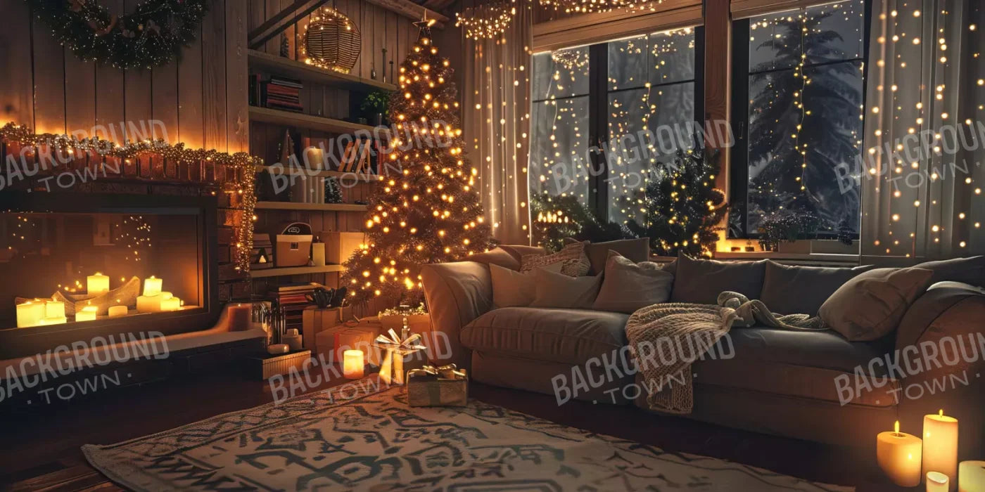 Romantic Christmas Eve 16’X8’ Ultracloth (192 X 96 Inch) Backdrop