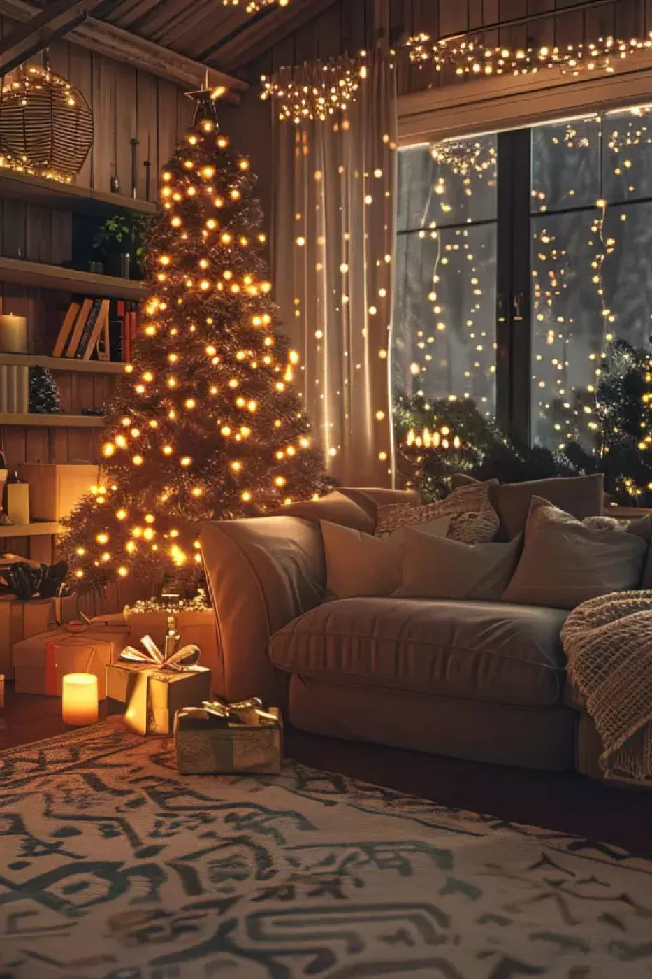 Romantic Christmas Eve 8’X12’ Ultracloth (96 X 144 Inch) Backdrop