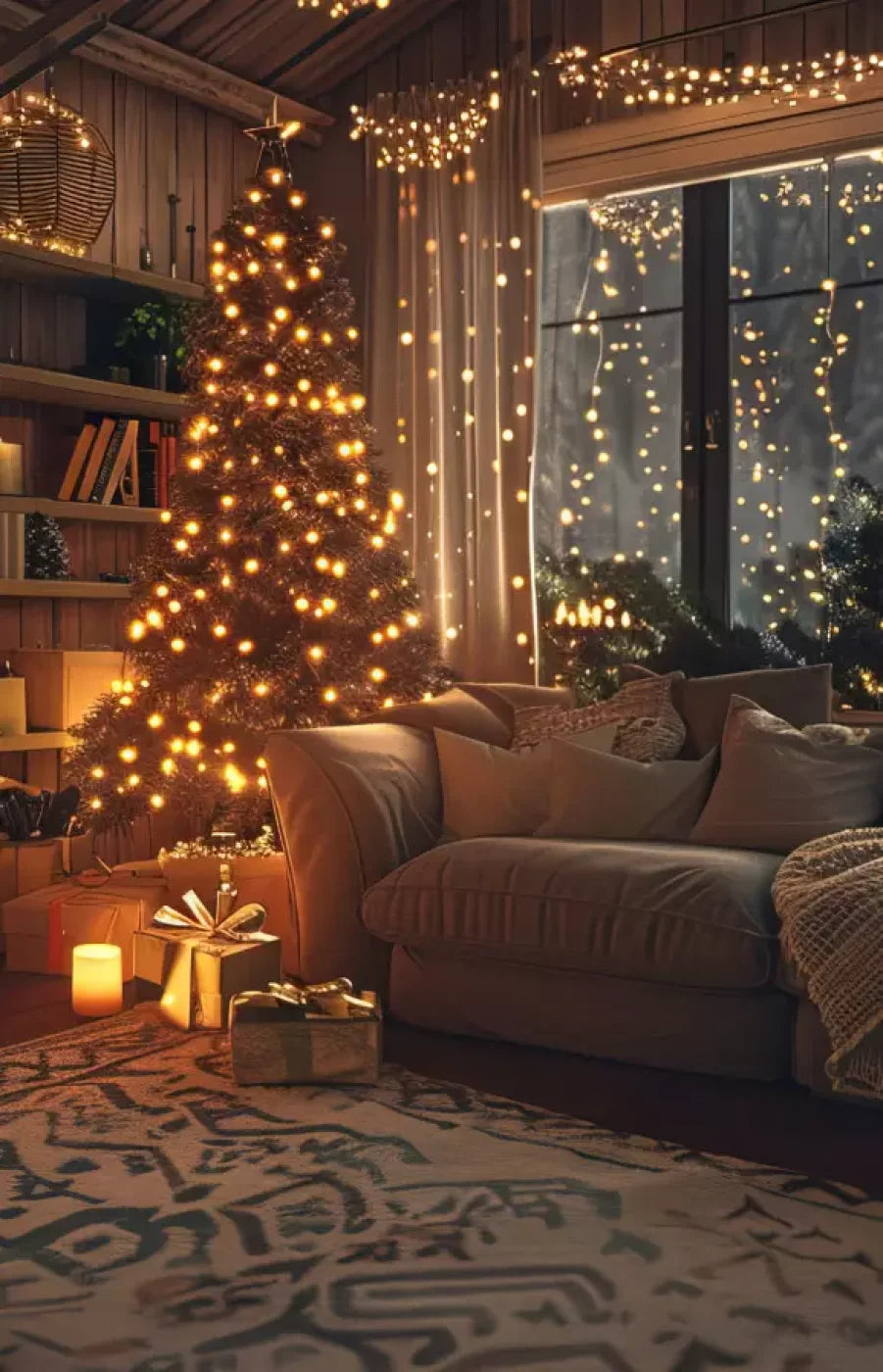 Romantic Christmas Eve 9’X14’ Ultracloth (108 X 168 Inch) Backdrop