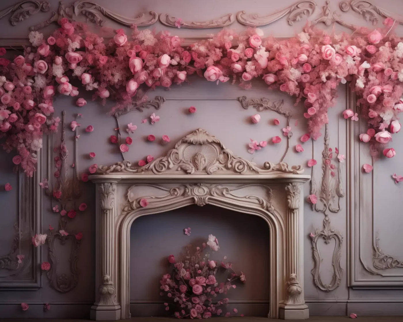 Romantic Hearth Ii 10’X8’ Fleece (120 X 96 Inch) Backdrop