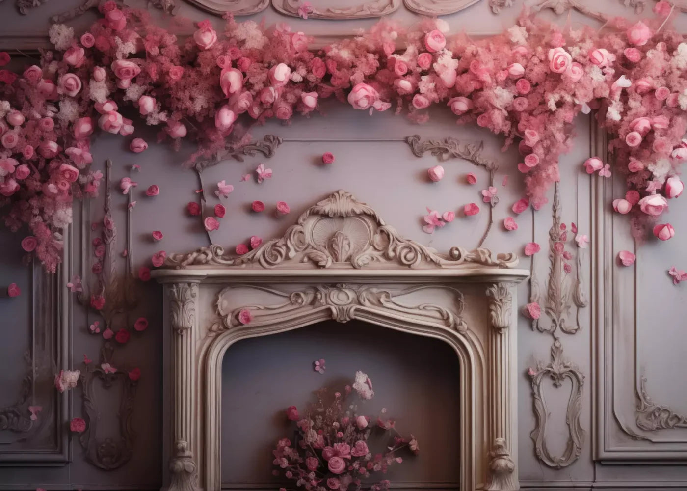 Romantic Hearth Ii 7’X5’ Ultracloth (84 X 60 Inch) Backdrop