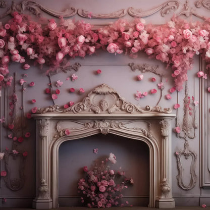 Romantic Hearth Ii 8’X8’ Fleece (96 X Inch) Backdrop