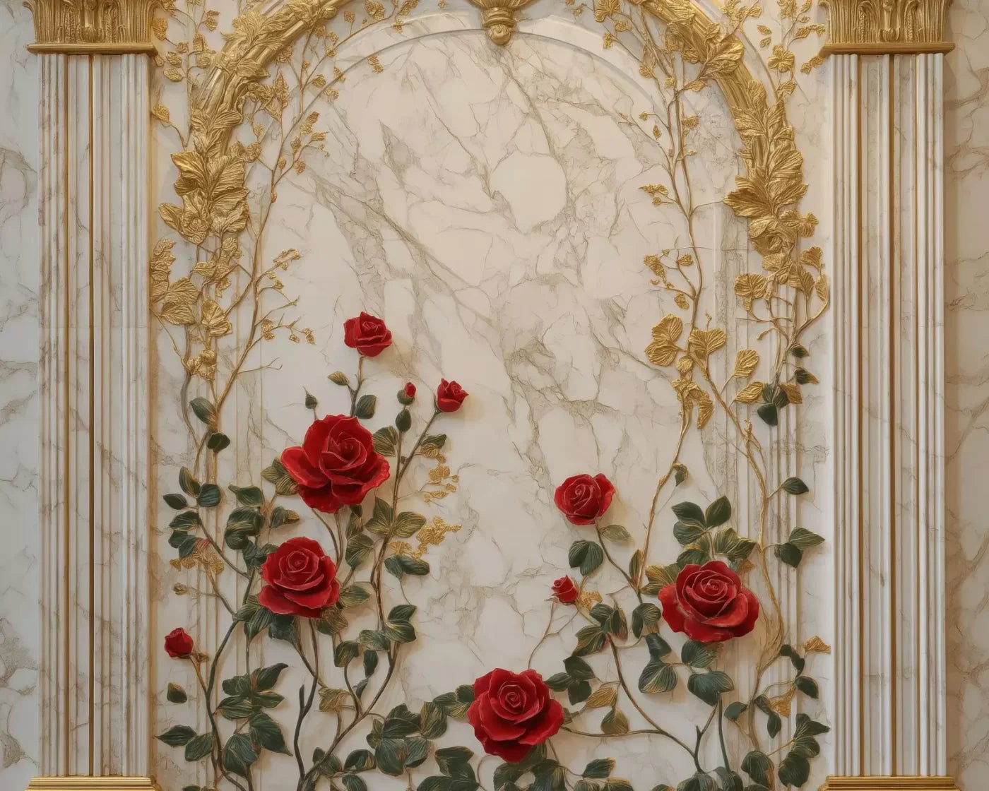 Rose Accent Archway 10’X8’ Fleece (120 X 96 Inch) Backdrop