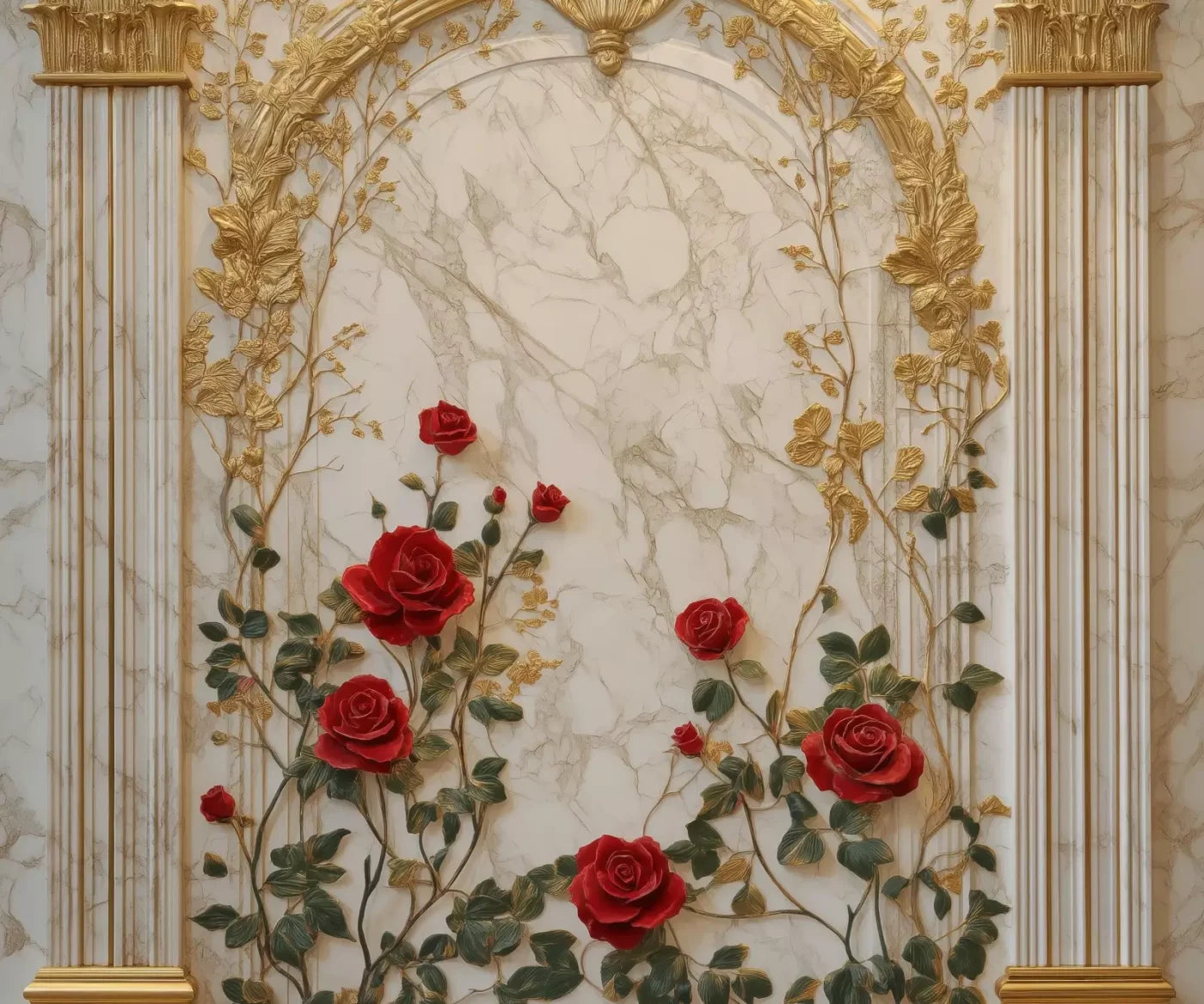 Rose Accent Archway 12’X10’ Ultracloth (144 X 120 Inch) Backdrop