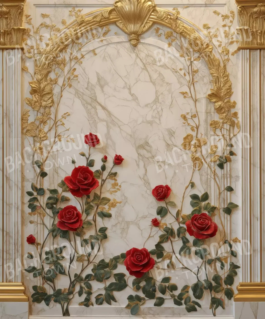 White Gold Red Green Backdrop for Photography