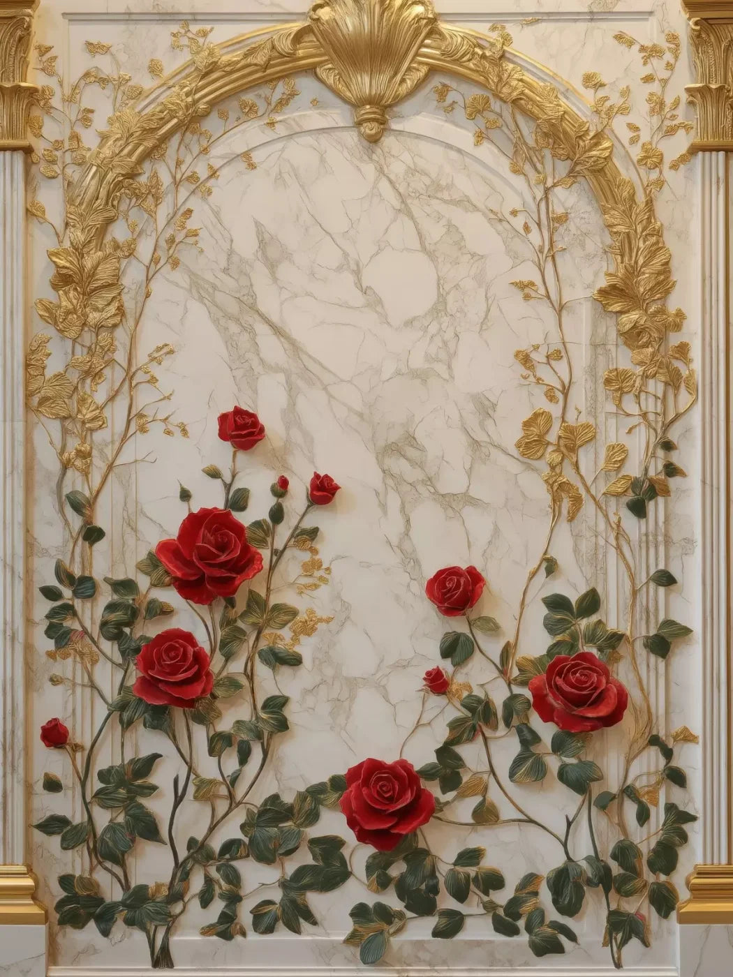 Rose Accent Archway 6’X8’ Fleece (72 X 96 Inch) Backdrop