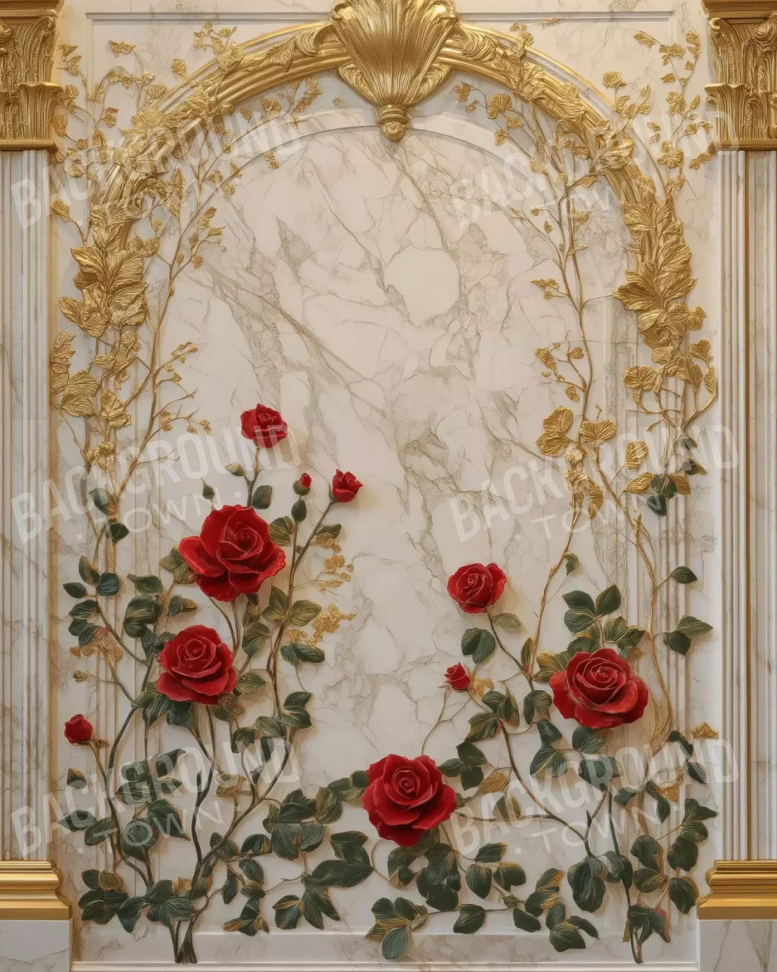 Rose Accent Archway 8’X10’ Fleece (96 X 120 Inch) Backdrop
