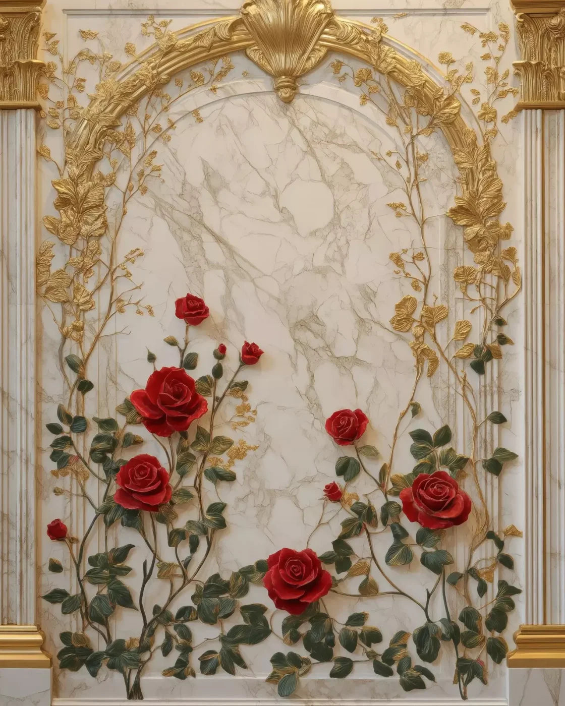 Rose Accent Archway 8’X10’ Fleece (96 X 120 Inch) Backdrop