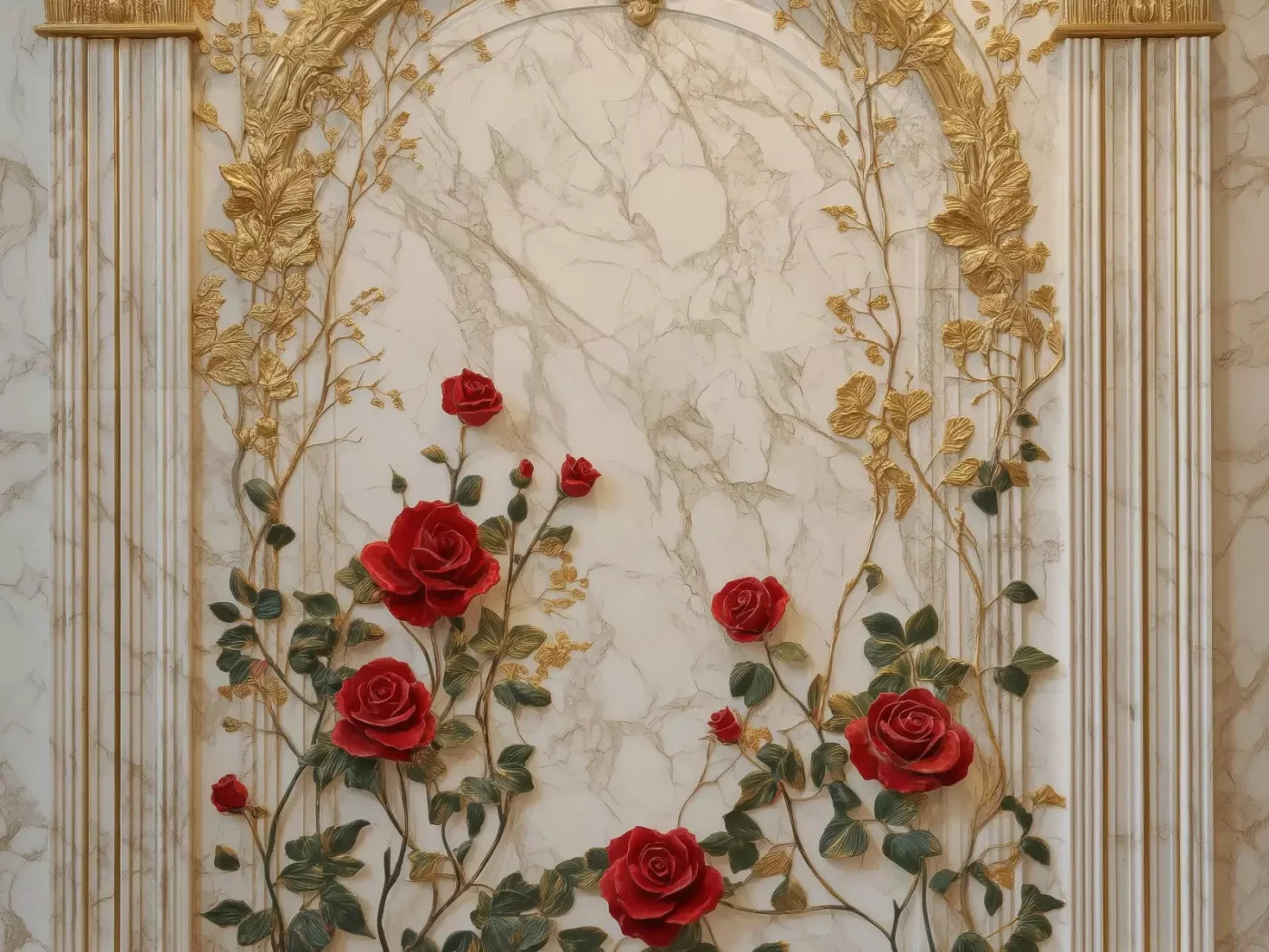 Rose Accent Archway 8’X6’ Fleece (96 X 72 Inch) Backdrop