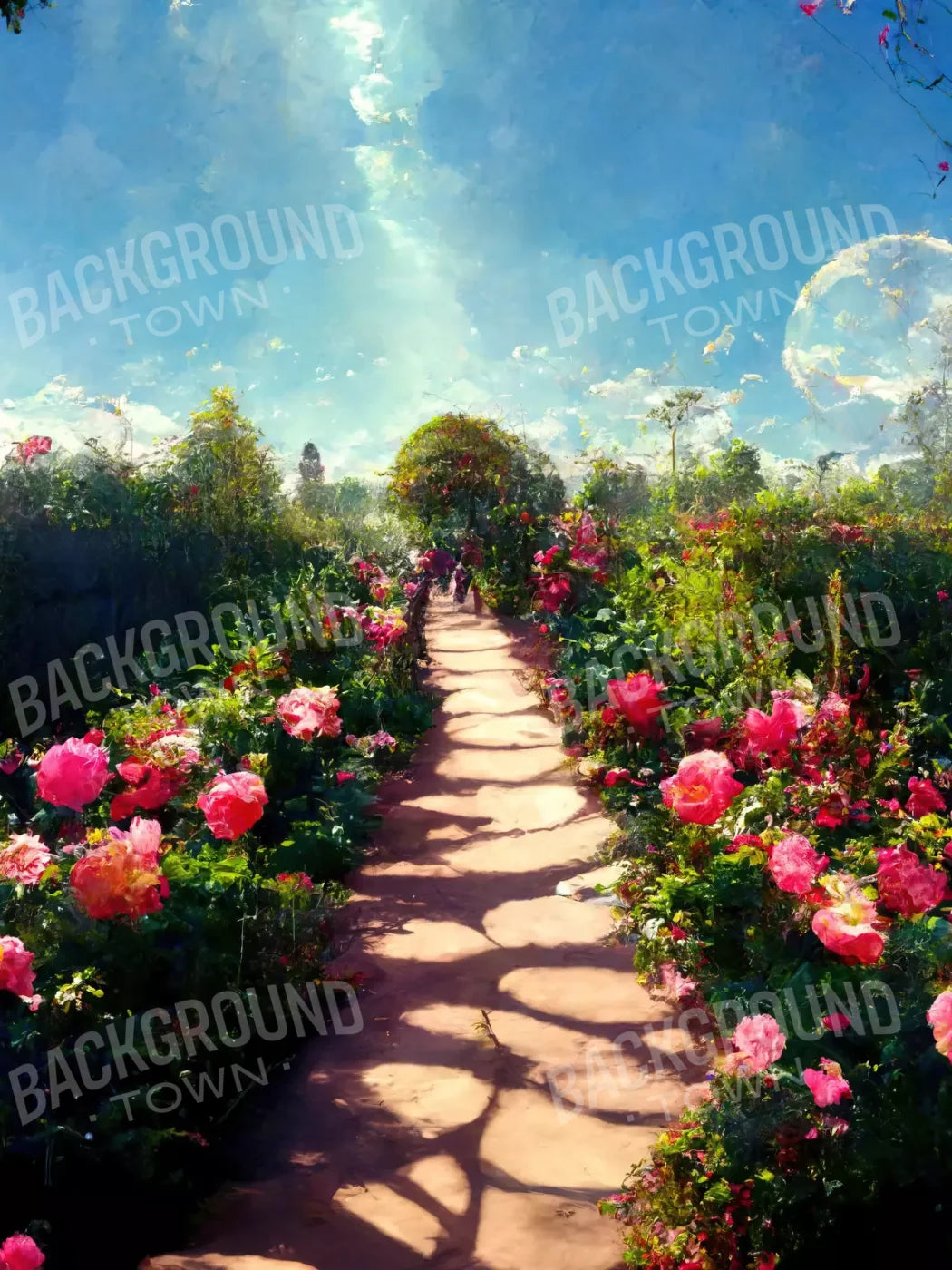 Rose Path 8X10 Fleece ( 96 X 120 Inch ) Backdrop