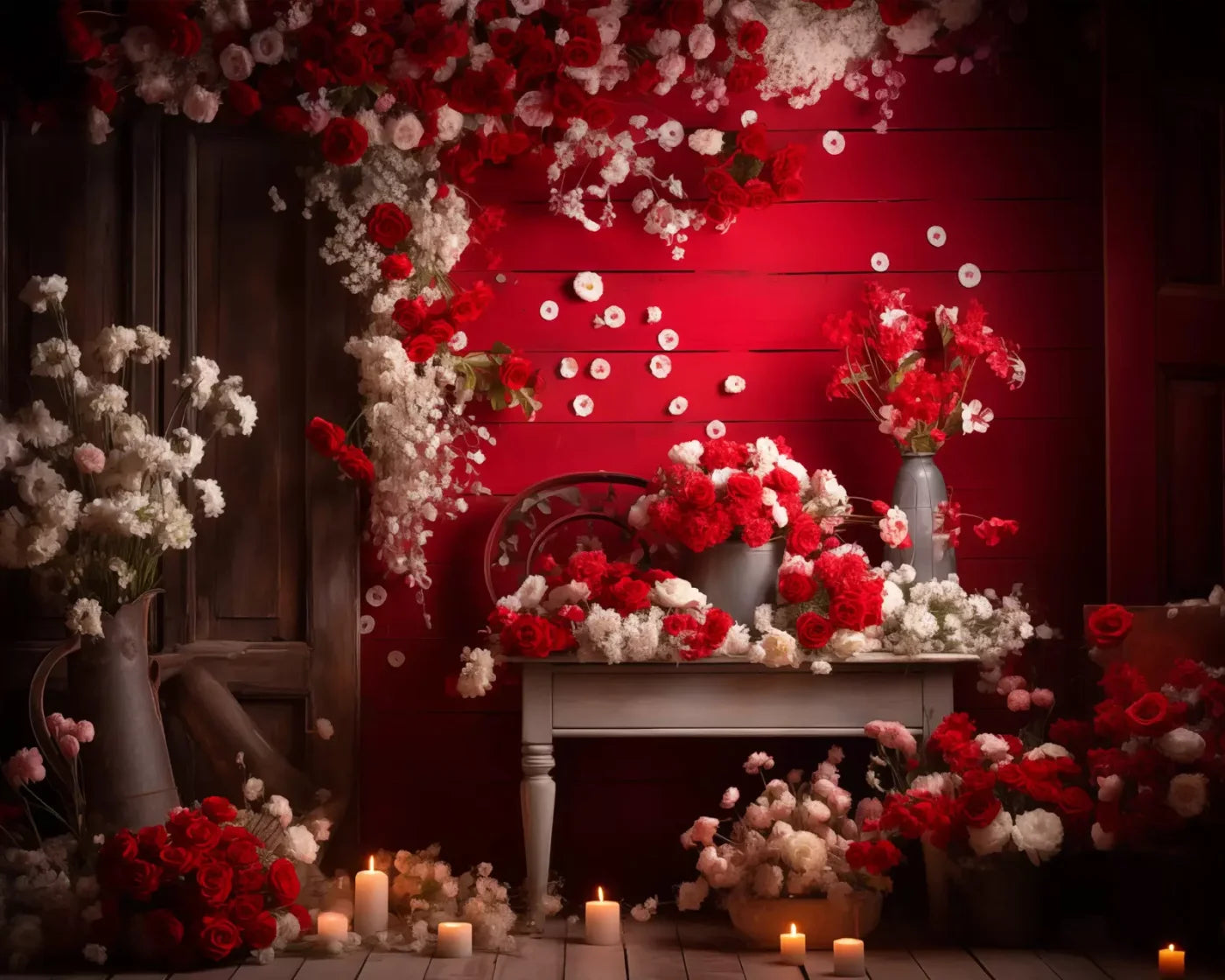 Roses Forever Ii 10’X8’ Fleece (120 X 96 Inch) Backdrop