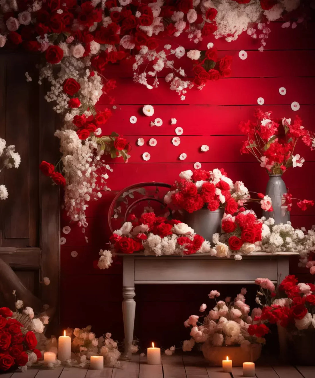 Red, White  Backdrop for Photography