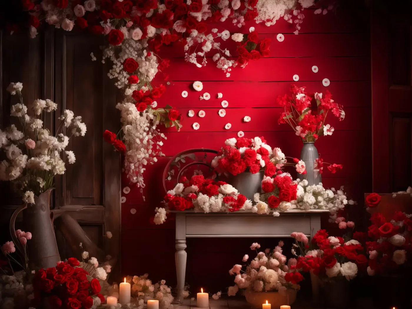 Roses Forever Ii 6’8X5’ Fleece (80 X 60 Inch) Backdrop