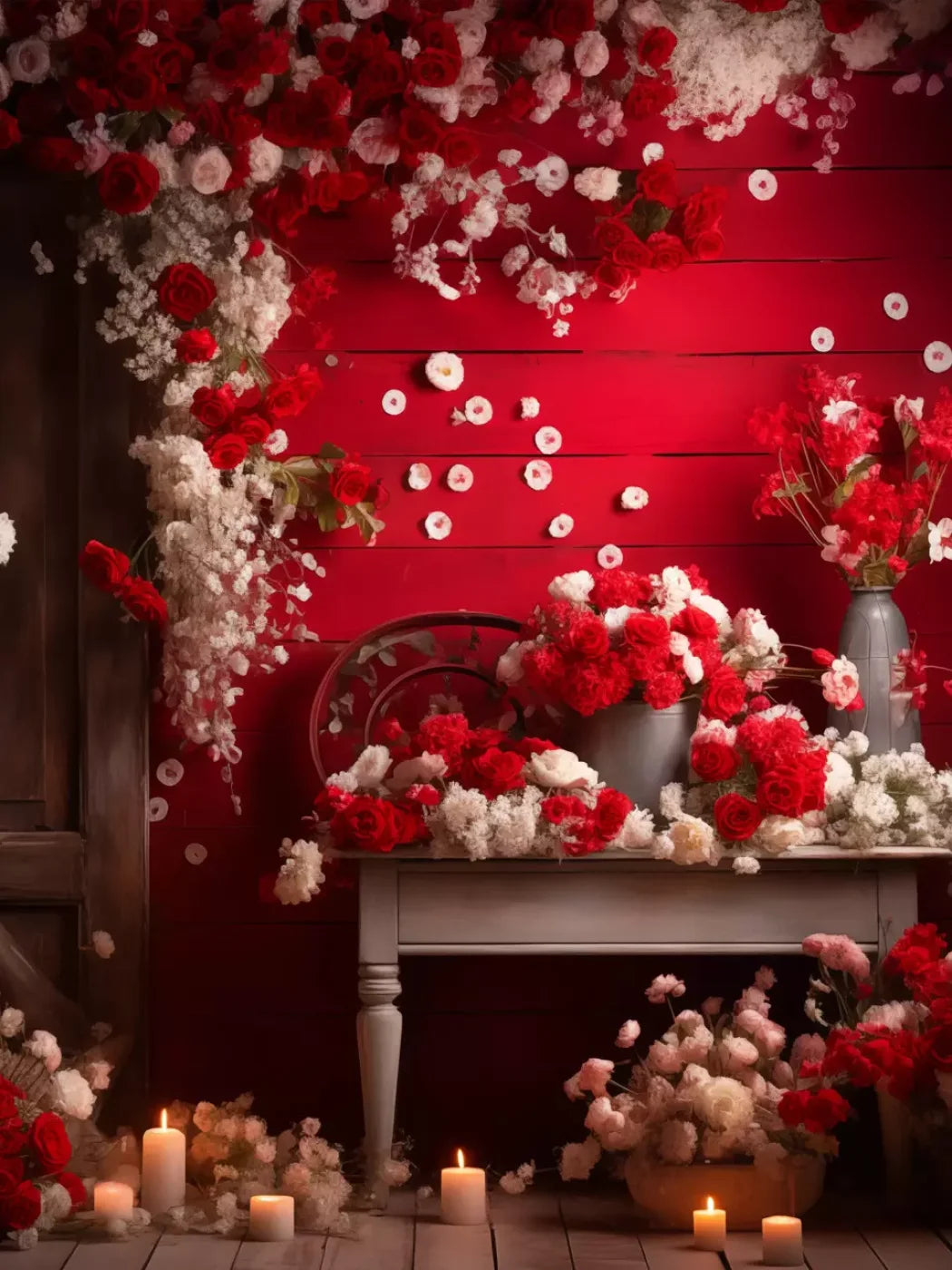 Roses Forever Ii 6’X8’ Fleece (72 X 96 Inch) Backdrop