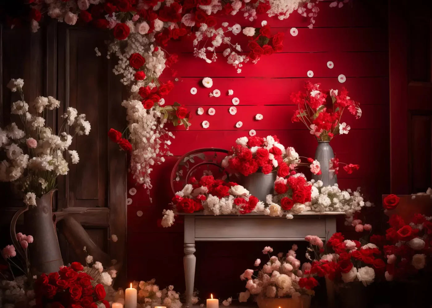 Roses Forever Ii 7’X5’ Ultracloth (84 X 60 Inch) Backdrop
