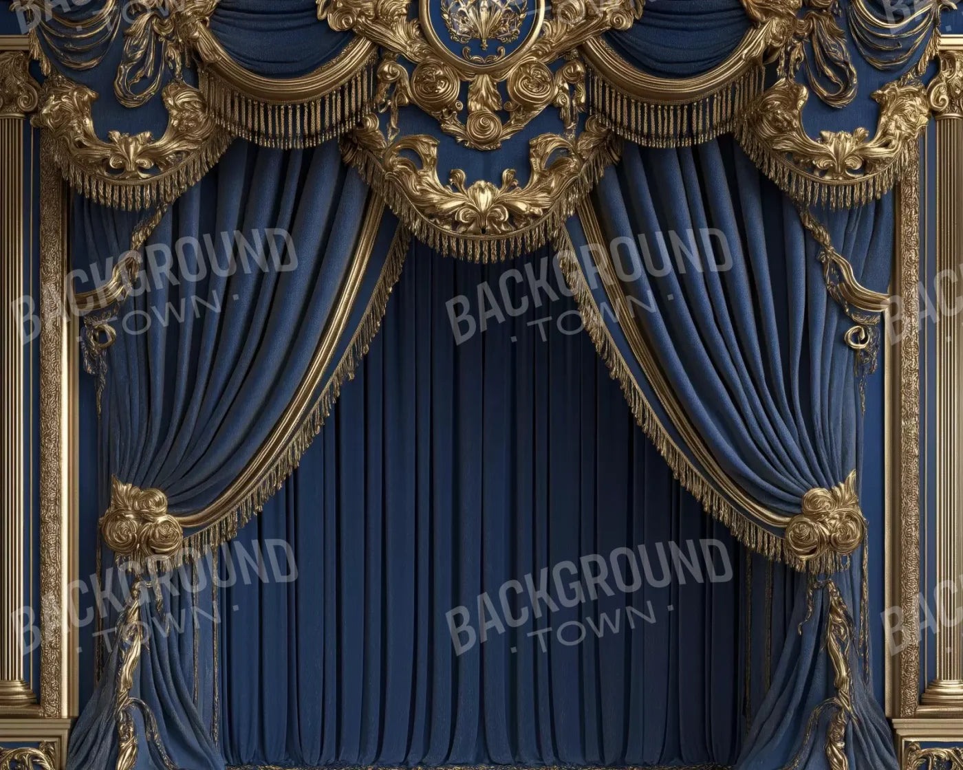 Royal Blue Bed Alcove 10’X8’ Fleece (120 X 96 Inch) Backdrop
