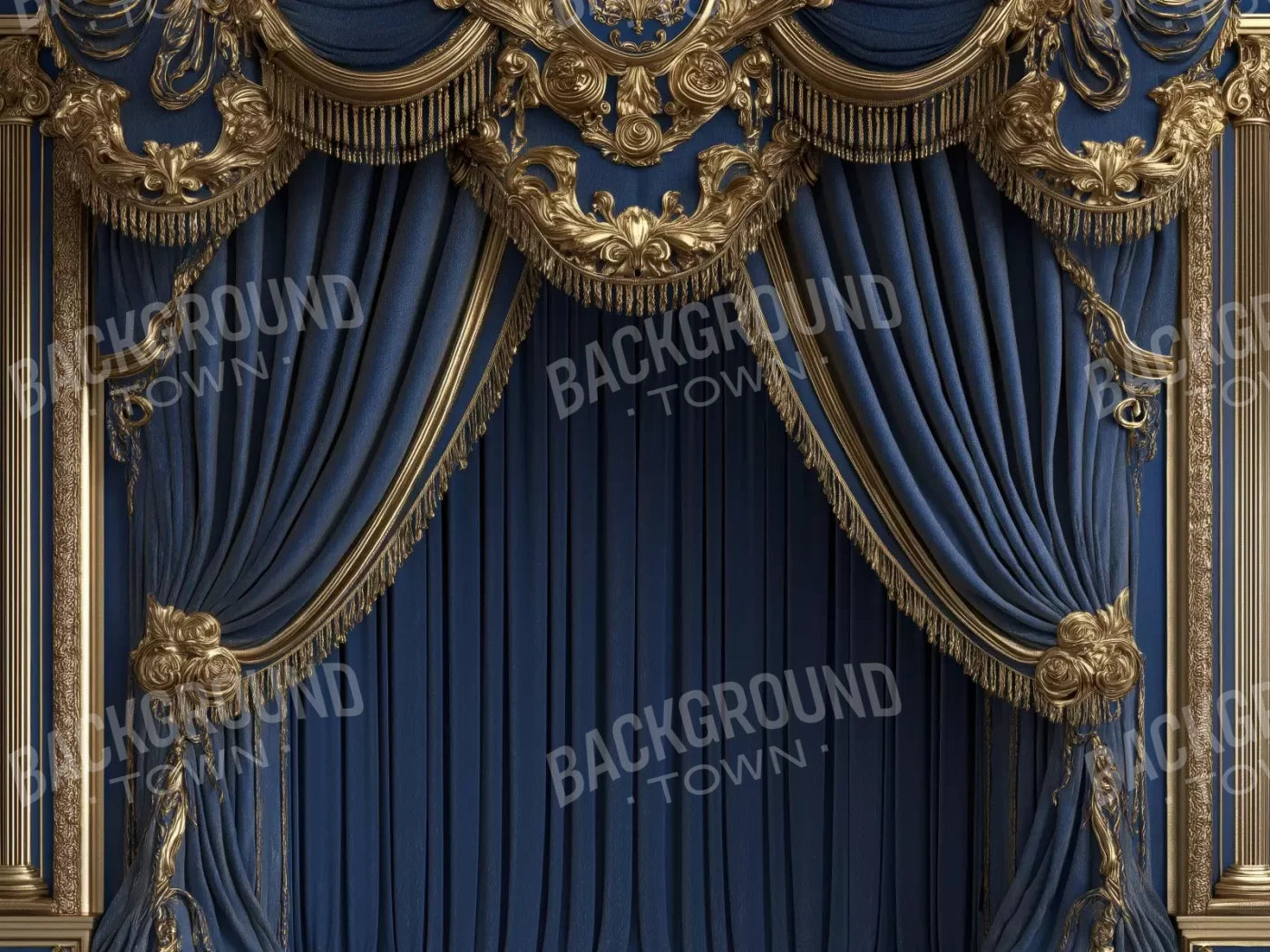 Royal Blue Bed Alcove 6’8X5’ Fleece (80 X 60 Inch) Backdrop
