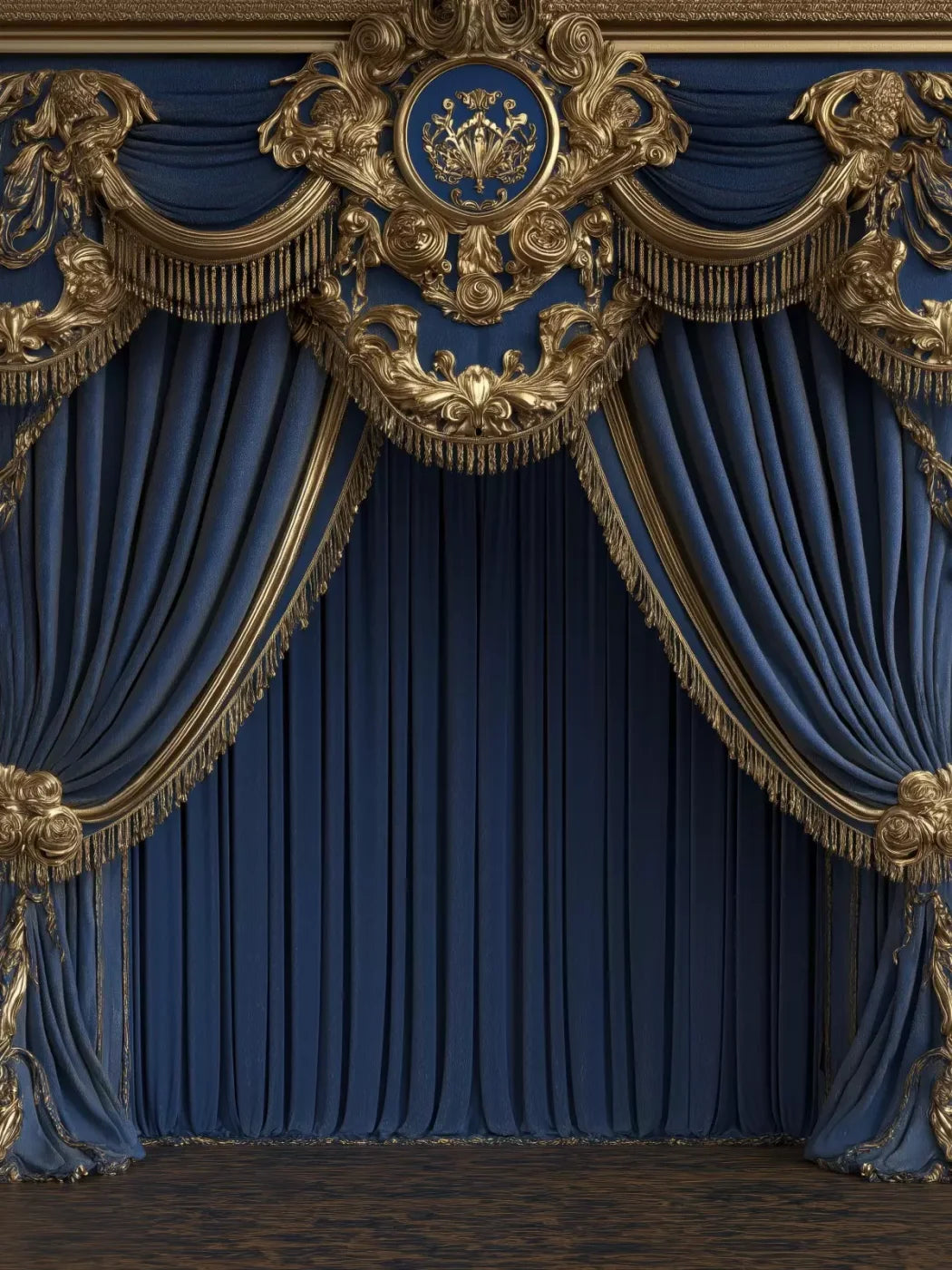Royal Blue Bed Alcove 6’X8’ Fleece (72 X 96 Inch) Backdrop