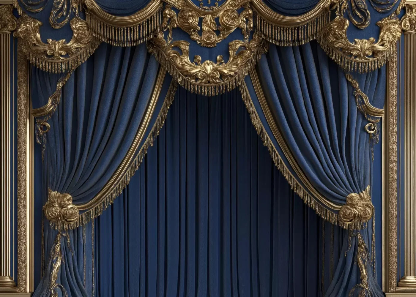 Royal Blue Bed Alcove 7’X5’ Ultracloth (84 X 60 Inch) Backdrop