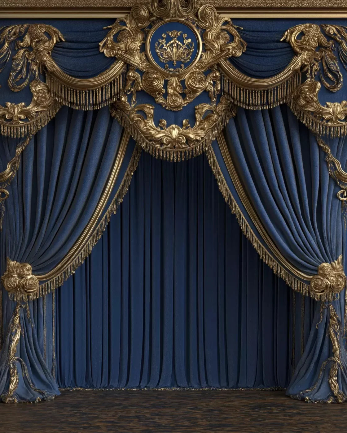 Royal Blue Bed Alcove 8’X10’ Fleece (96 X 120 Inch) Backdrop