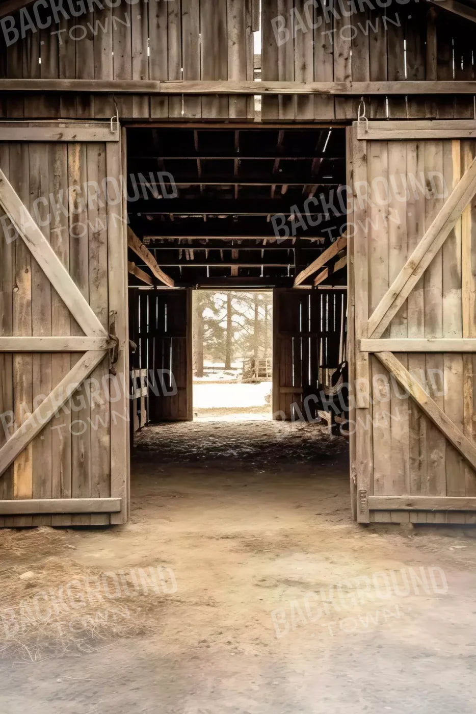 Rural Barn Doors 5X8 Ultracloth ( 60 X 96 Inch ) Backdrop