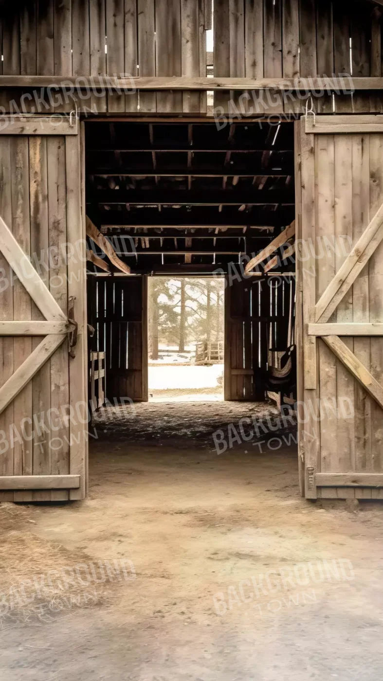 Rural Barn Doors 8X14 Ultracloth ( 96 X 168 Inch ) Backdrop