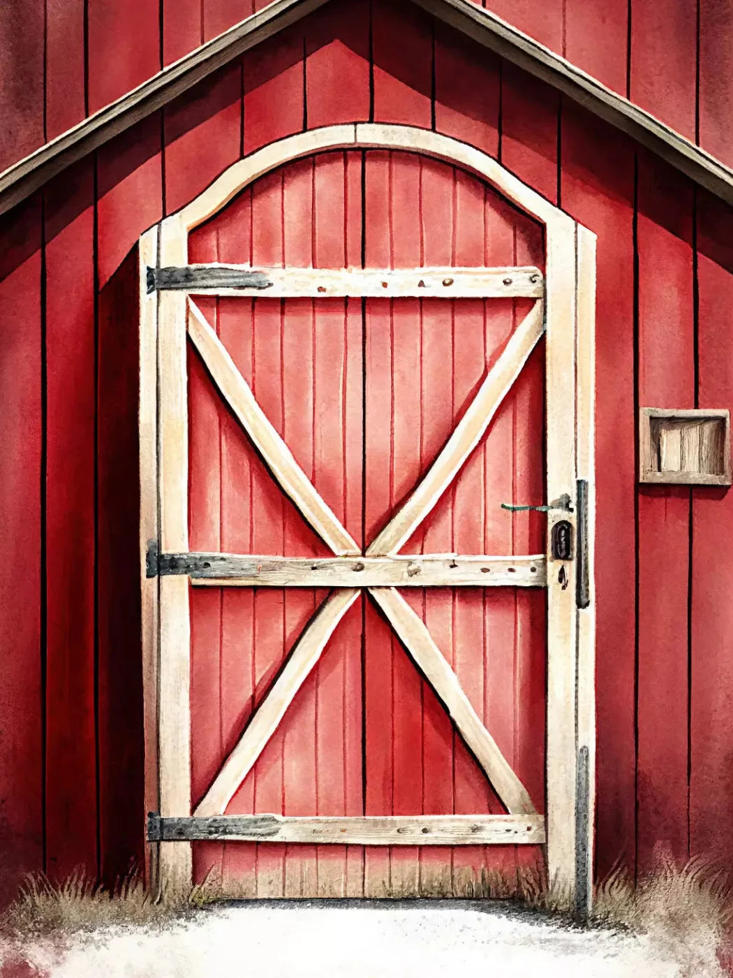 Rustic Barn Door 8X10 Fleece ( 96 X 120 Inch ) Backdrop