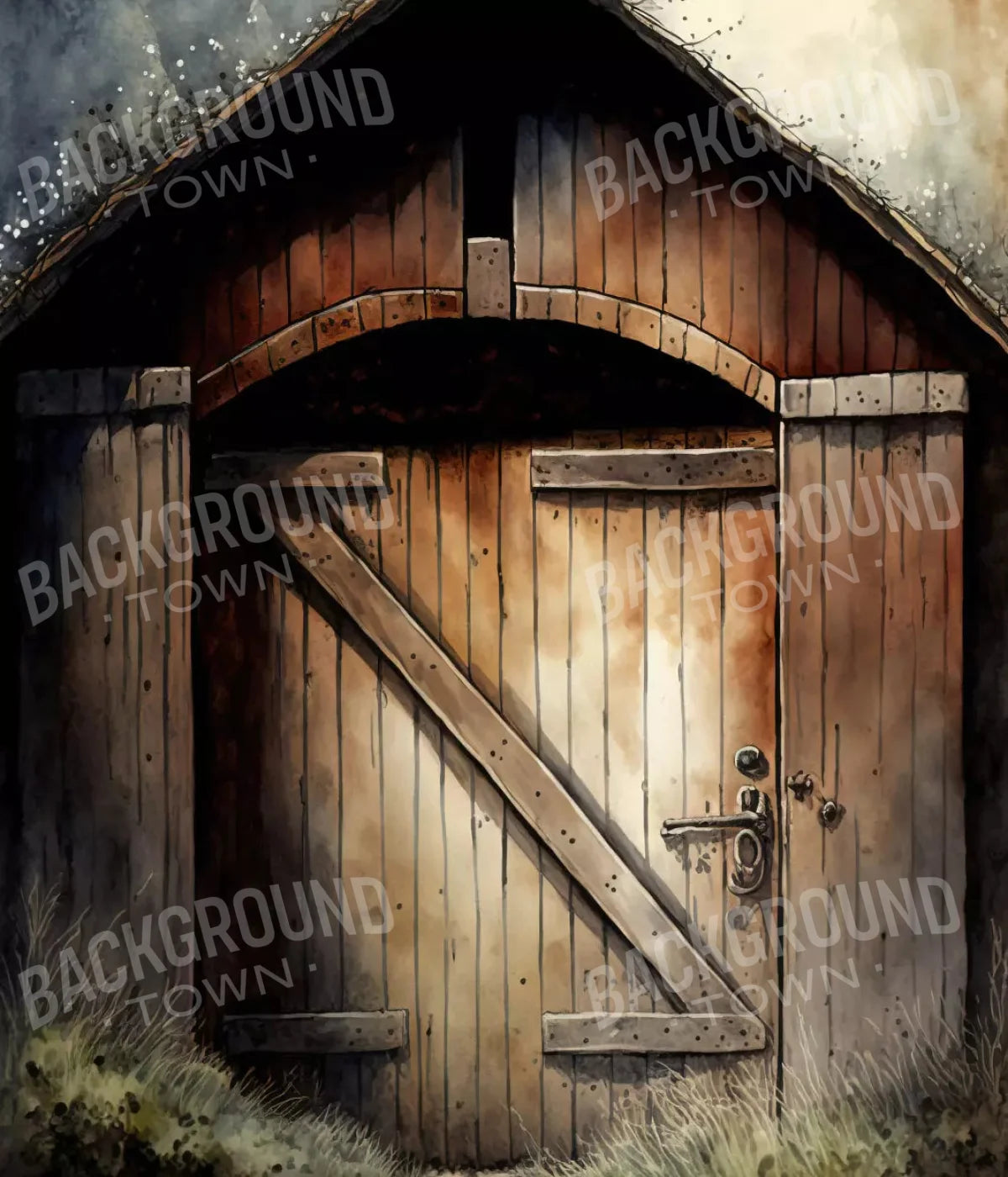 Rustic Barndoor 10X12 Ultracloth ( 120 X 144 Inch ) Backdrop