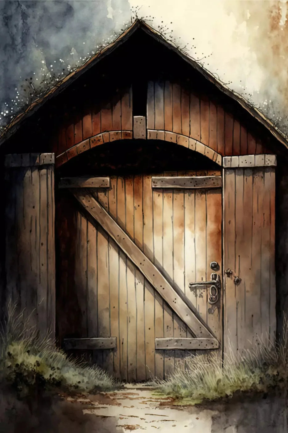 Rustic Barndoor 5X8 Ultracloth ( 60 X 96 Inch ) Backdrop