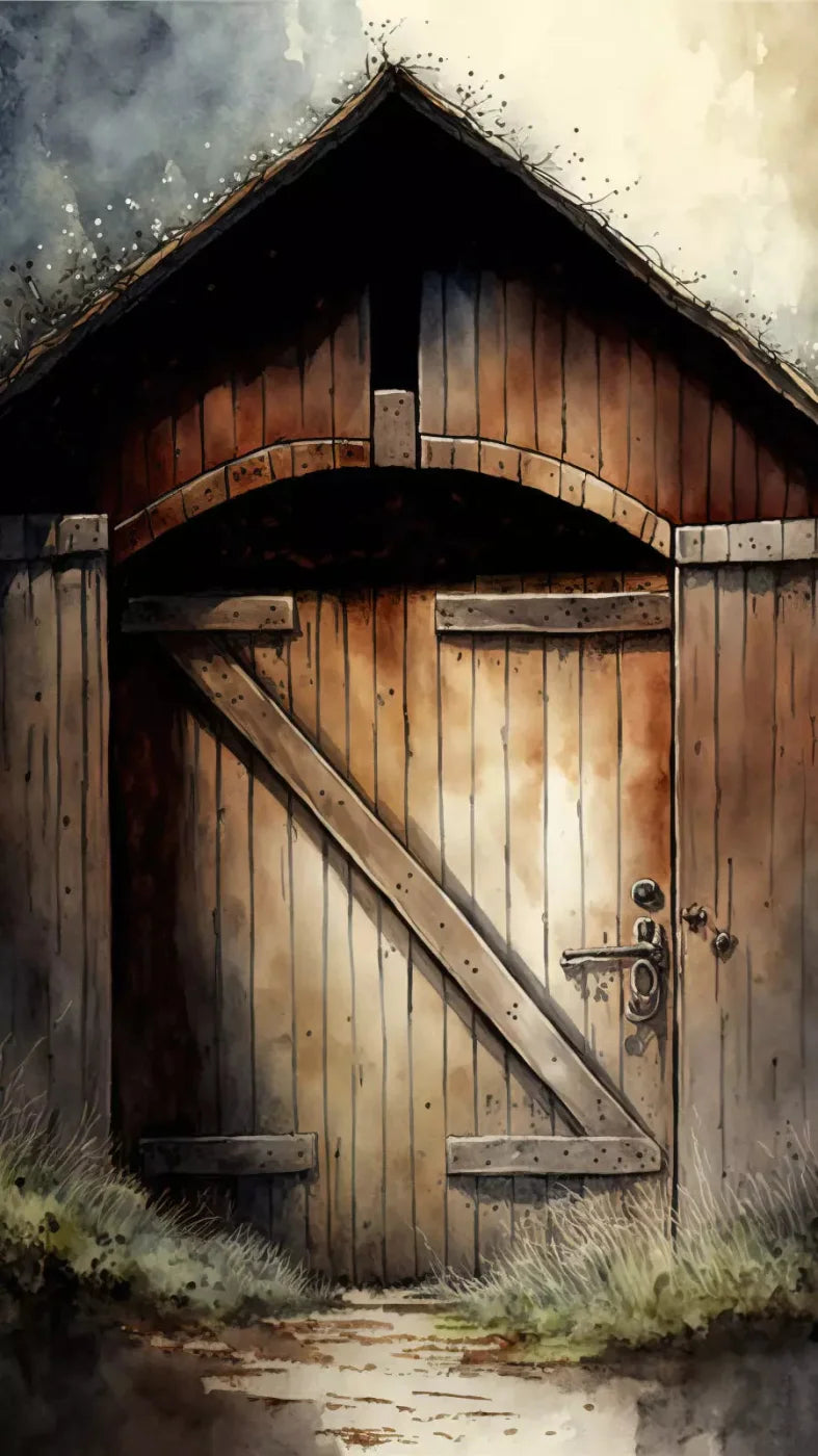 Rustic Barndoor 8X14 Ultracloth ( 96 X 168 Inch ) Backdrop