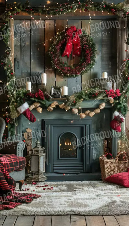 Rustic Cabin Christmas 8’X14’ Ultracloth (96 X 168 Inch) Backdrop