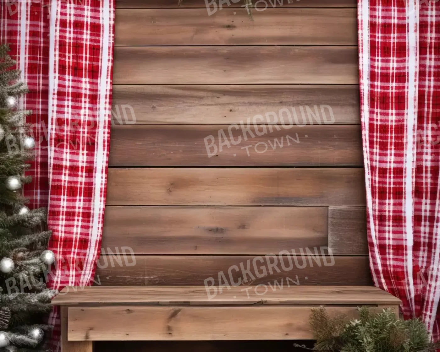 Rustic Christmas Ii 10’X8’ Fleece (120 X 96 Inch) Backdrop