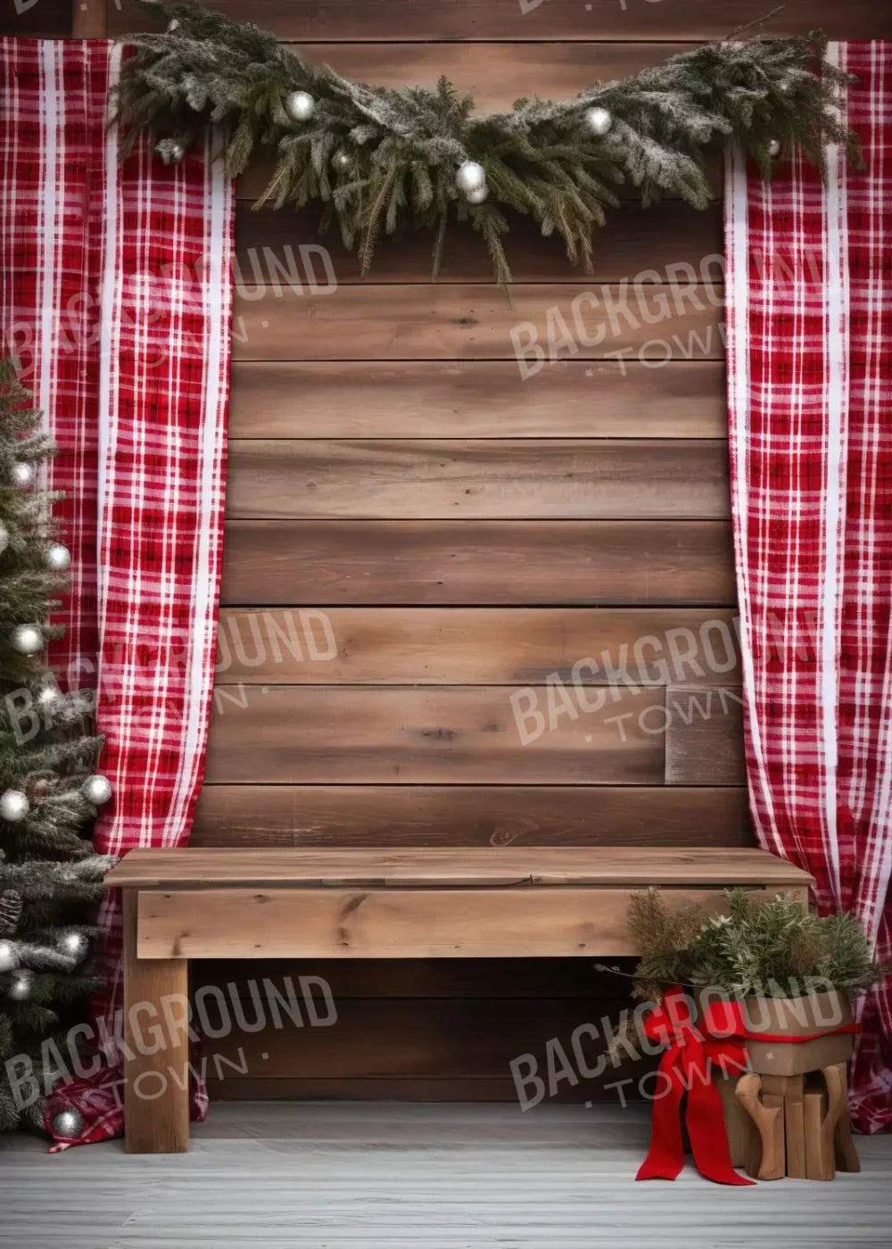 Rustic Christmas Ii 5’X7’ Ultracloth (60 X 84 Inch) Backdrop