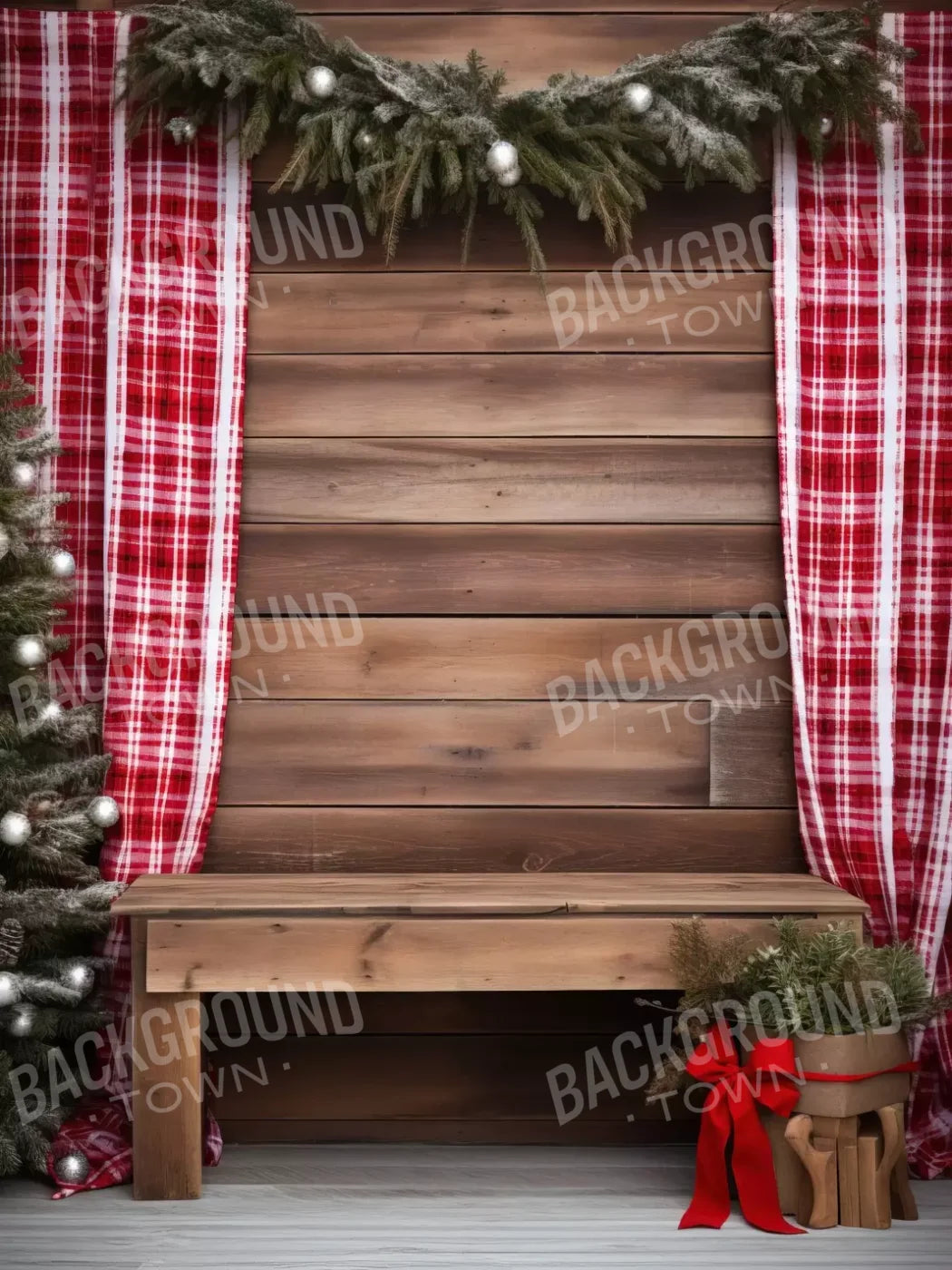 Rustic Christmas Ii 6’X8’ Fleece (72 X 96 Inch) Backdrop