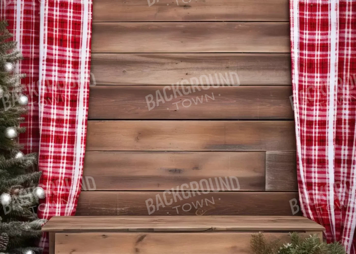 Rustic Christmas Ii 7’X5’ Ultracloth (84 X 60 Inch) Backdrop