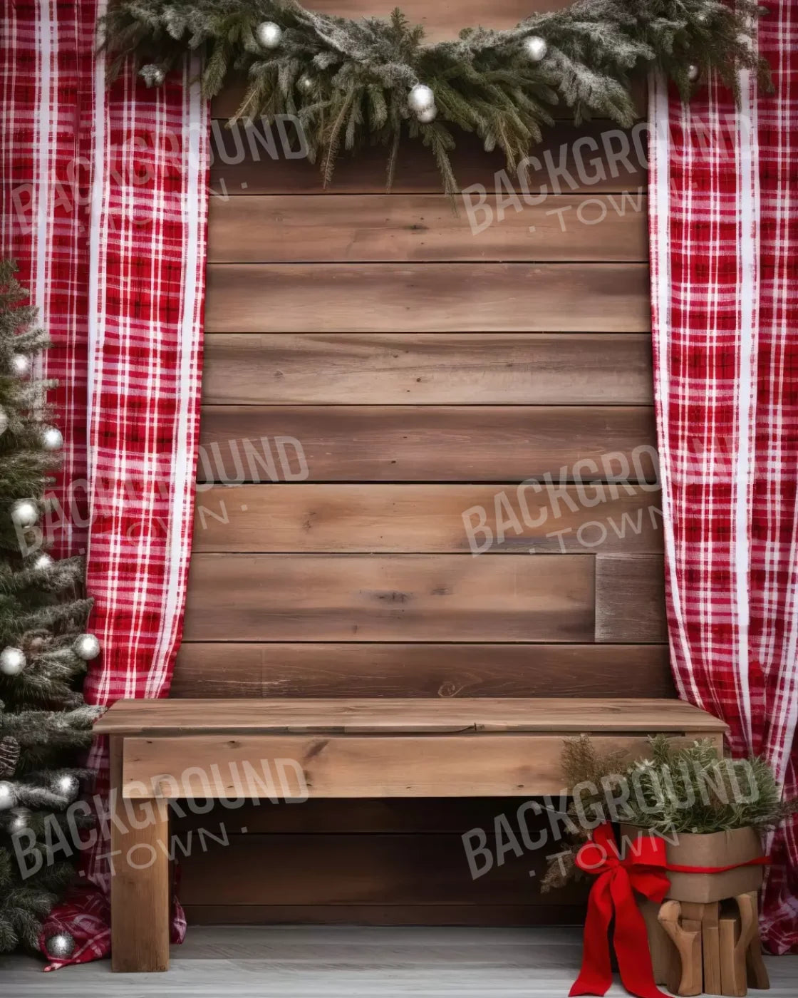 Rustic Christmas Ii 8’X10’ Fleece (96 X 120 Inch) Backdrop