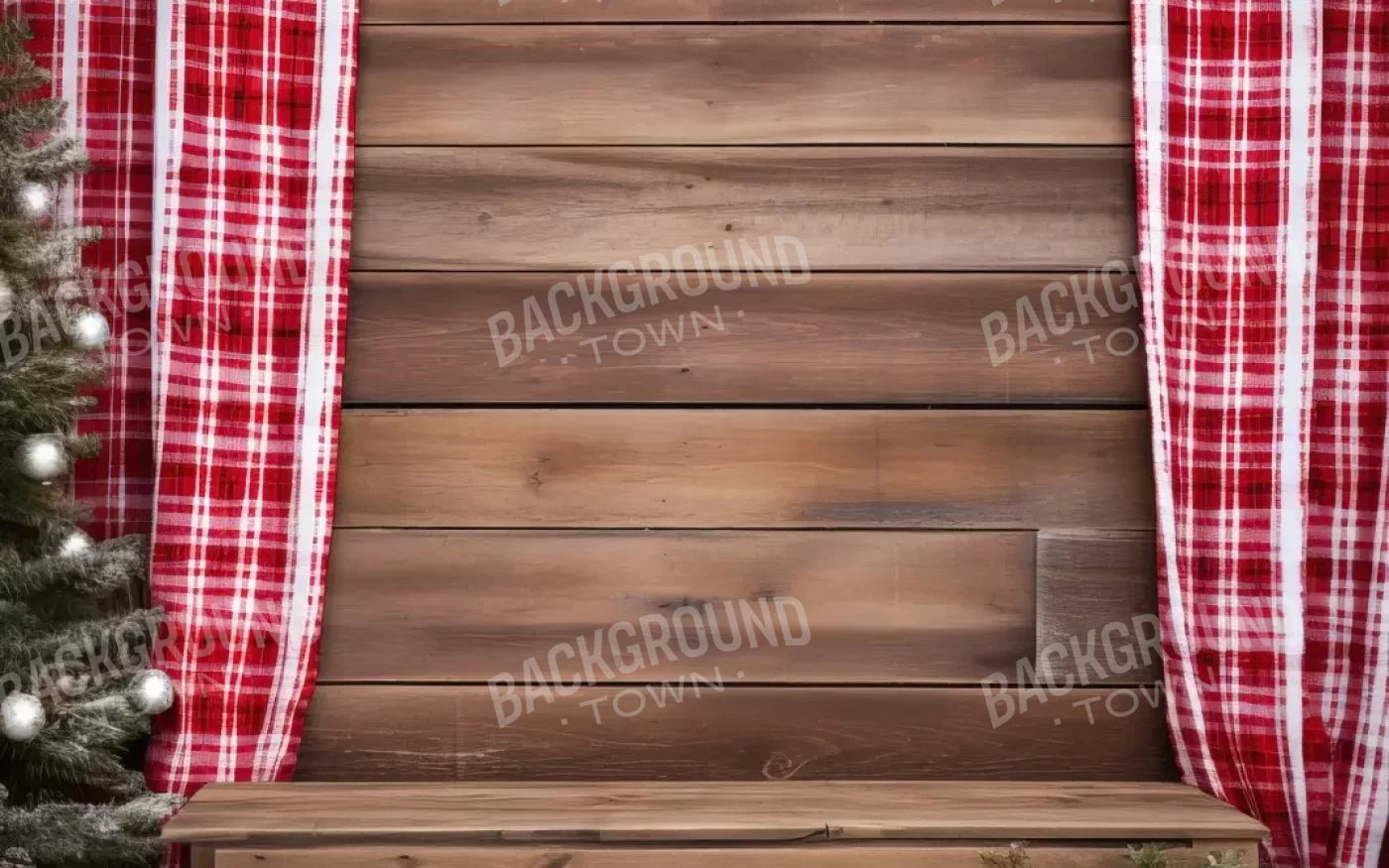 Rustic Christmas Ii 8’X5’ Ultracloth (96 X 60 Inch) Backdrop
