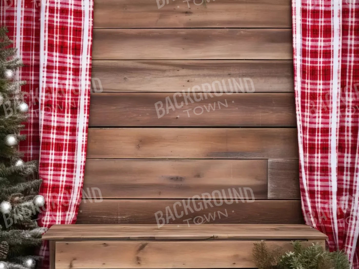 Rustic Christmas Ii 8’X6’ Fleece (96 X 72 Inch) Backdrop