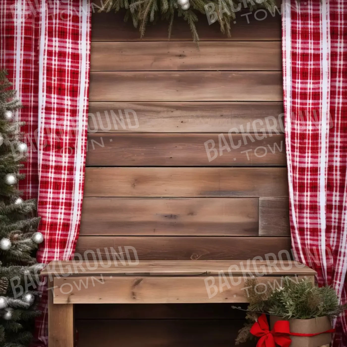 Rustic Christmas Ii 8’X8’ Fleece (96 X Inch) Backdrop