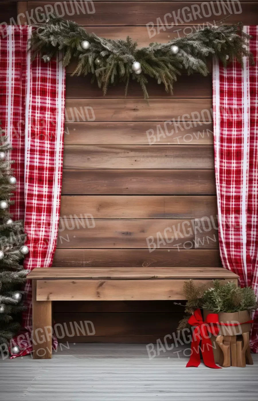 Rustic Christmas Ii 9’X14’ Ultracloth (108 X 168 Inch) Backdrop