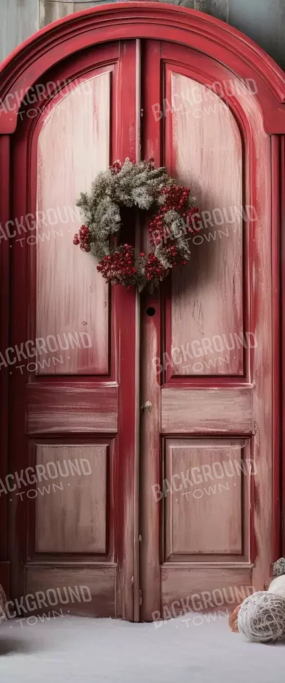 Rustic Christmas Door Iii 5’X12’ Ultracloth For Westcott X-Drop (60 X 144 Inch) Backdrop