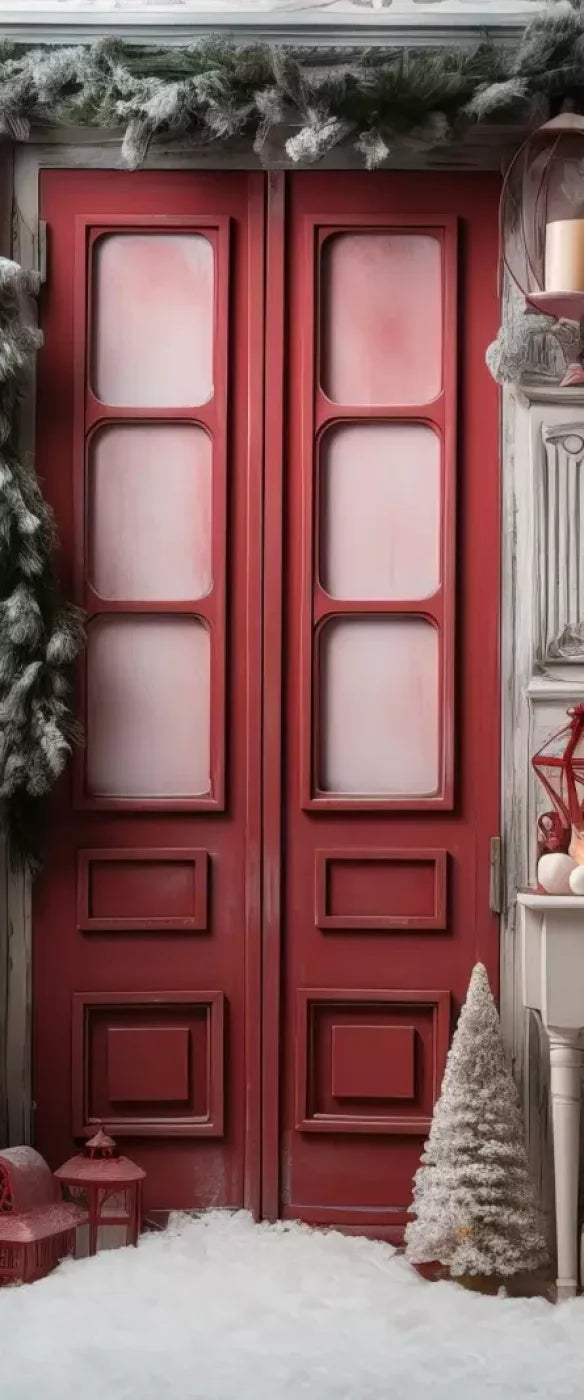 Rustic Christmas Door Iv 5’X12’ Ultracloth For Westcott X-Drop (60 X 144 Inch) Backdrop