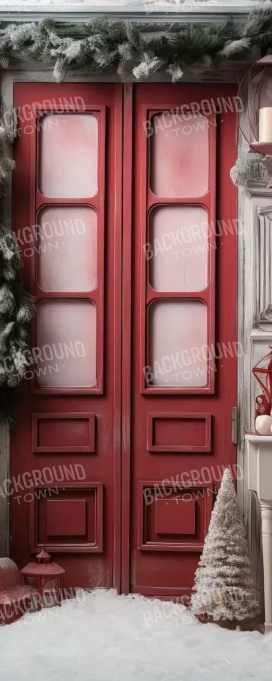 Rustic Christmas Door Iv 8’X20’ Ultracloth (96 X 240 Inch) Backdrop