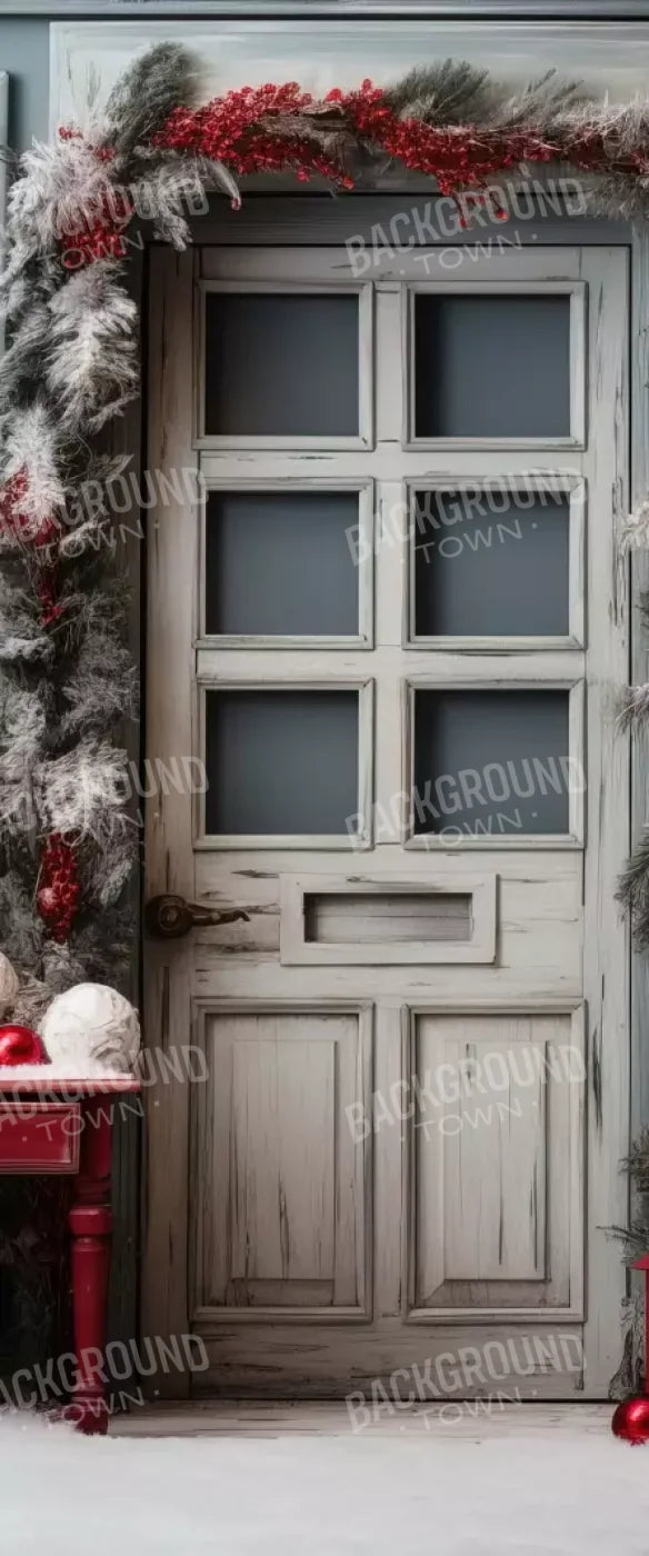 Rustic Christmas Door Ii 5’X12’ Ultracloth For Westcott X-Drop (60 X 144 Inch) Backdrop