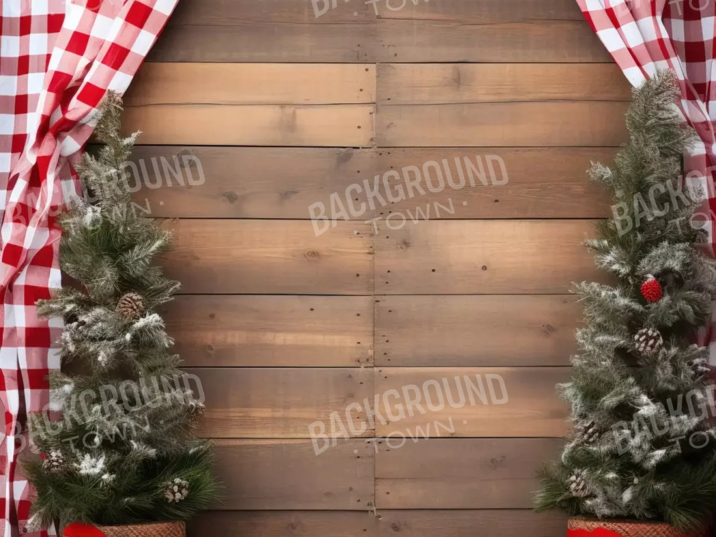 Rustic Christmas I 6’8X5’ Fleece (80 X 60 Inch) Backdrop