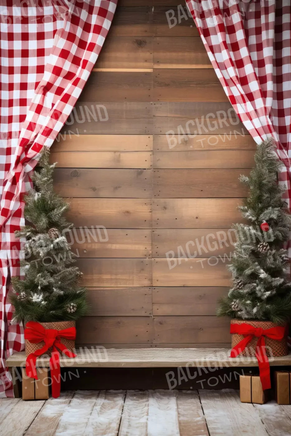 Rustic Christmas I 8’X12’ Ultracloth (96 X 144 Inch) Backdrop